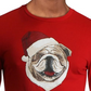 Club Room Men's Santa Bulldog Holiday Party Christmas Top Medium Red Size Large
