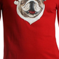 Club Room Men's Santa Bulldog Holiday Party Christmas Top Medium Red Size Large