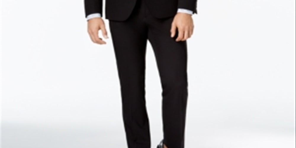 Nick Graham Men's Slim Fit Stretch Solid Suit Black Size 36