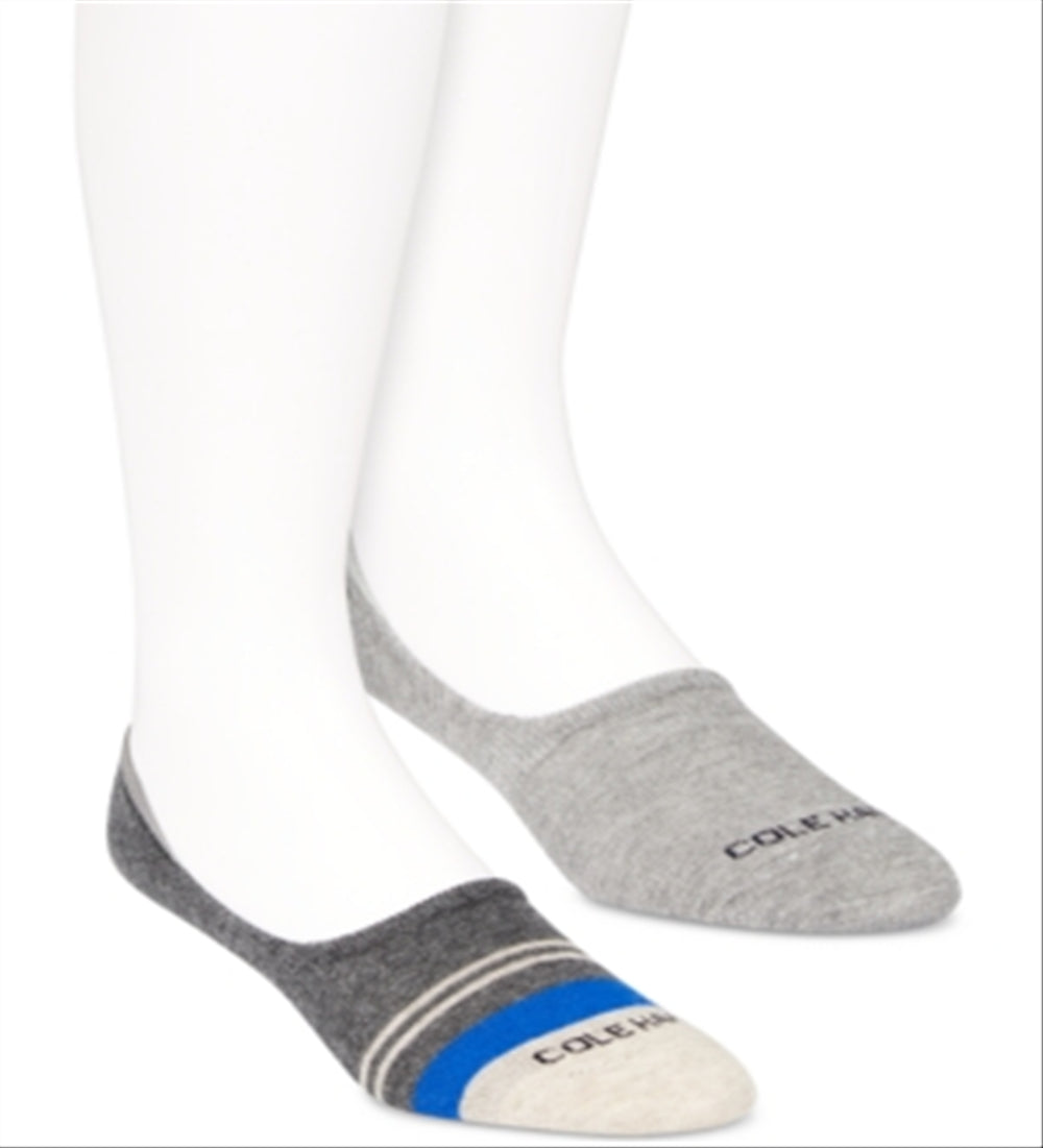 Cole Haan Men's Liners 2 Pack Combed Cotton Sock Gray Size 7-12