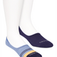 Cole Haan Men's 2 Pack Combed Liners Cotton Sock Blue One Size