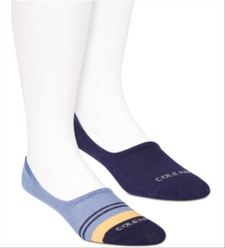 Cole Haan Men's 2 Pack Combed Liners Cotton Sock Blue One Size