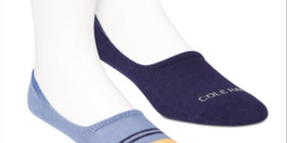 Cole Haan Men's 2 Pack Combed Liners Cotton Sock Blue One Size