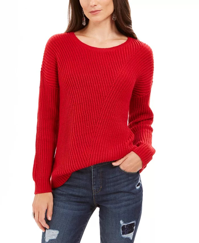 Style & Co Women's  Ribbed Drop-Shoulder Sweater Red Size XX-Large