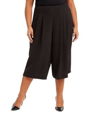 Anne Klein Women's Plus Pull on Polka Dot Culottes Pants Black Size 2X