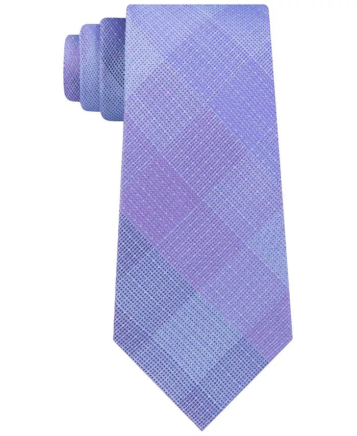 Kenneth Cole Men's Blue Dot Check Slim Neck Tie Blue Size Regular