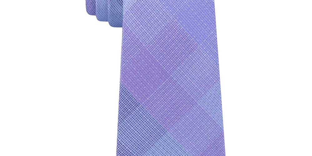 Kenneth Cole Men's Blue Dot Check Slim Neck Tie Blue Size Regular