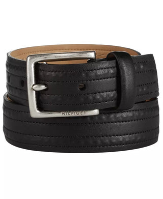 Tommy Hilfiger Men's Textured Belt Black Size Medium