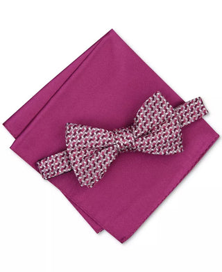 Alfani Men's Murphy Pocket Square 2 Piece Bow Tie Pink Size Regular