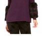 Alfani Women's Petite Faux-Fur Trim Sweater Purple Size PL