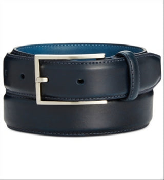 Ryan Seacrest Distinction Men's Perfect Glovetanned Leather Belt Blue Size 34