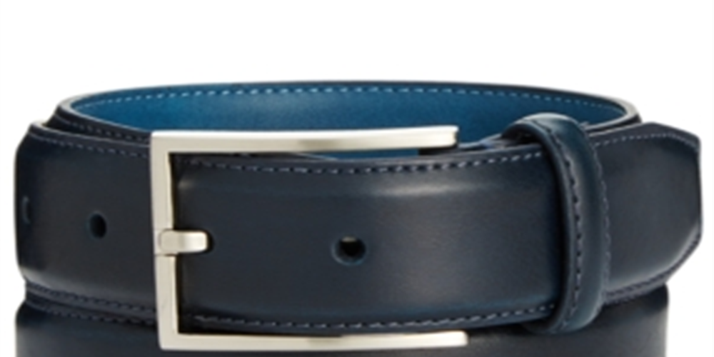 Ryan Seacrest Distinction Men's Perfect Glovetanned Leather Belt Blue Size 34