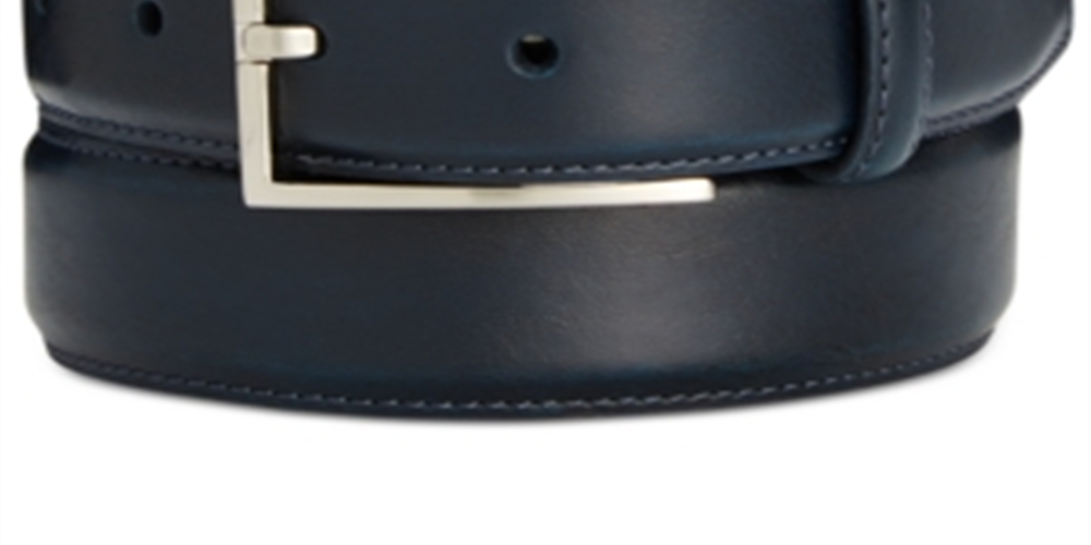 Ryan Seacrest Distinction Men's Perfect Glovetanned Leather Belt Blue Size 34