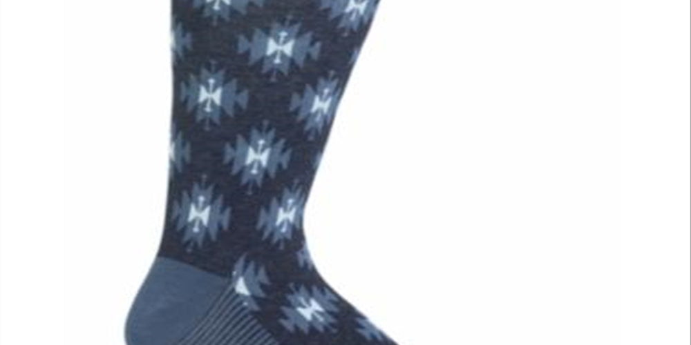 Hot Sox Men's Ikat Casual Crew Socks Blue Size 10-13