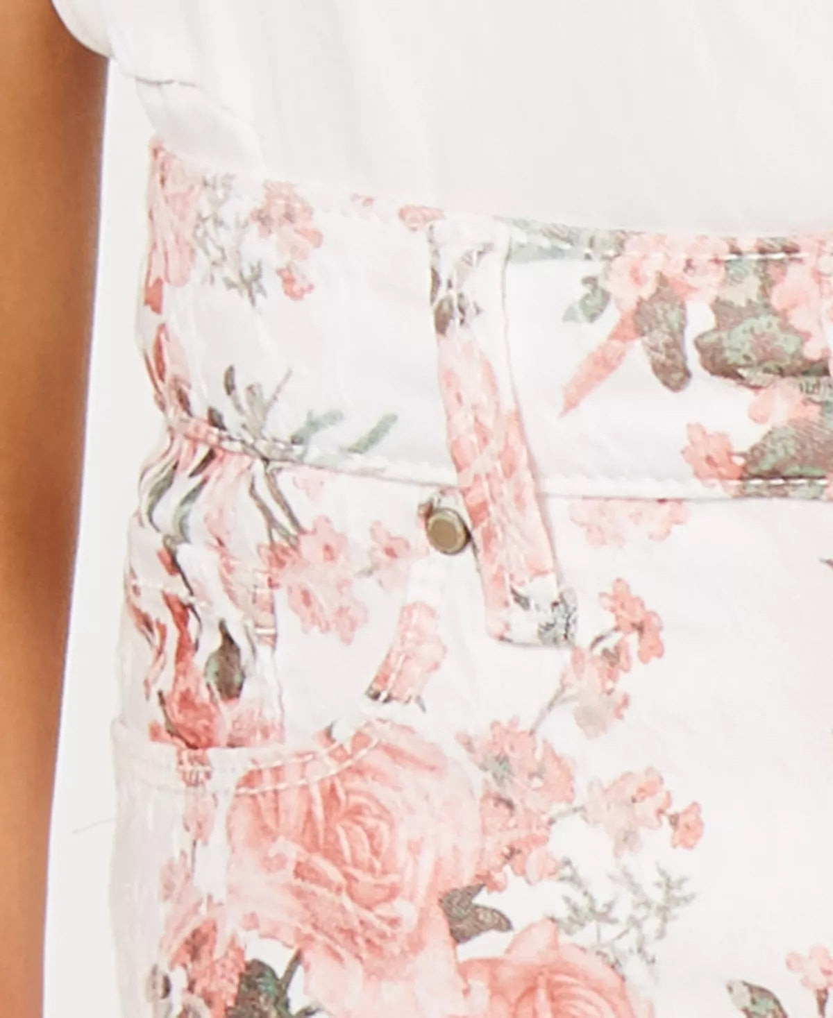 Charter Club Women's Delicate Bouquet Capri Pants Pink Size 8