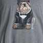 Club Room Men's Bulldog Tuxedo Graphic Crewneck T-Shirt Gray Size Medium