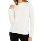 Alfani Women's Mock Neck Boucle Sweater White Size Small