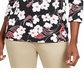 Karen Scott Women's Petite Glitter Floral-Print Top Black Size Medium