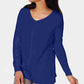 Karen Scott Women's Cotton Mixed-Stitch Sweater Blue Size Small