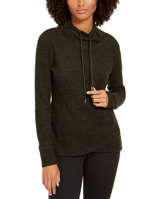 Ideology Women's Long Sleeve Cowl Neck Sweater Green Size X-Small