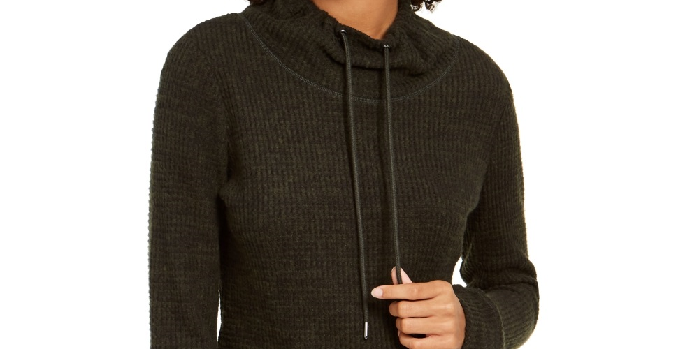 Ideology Women's Long Sleeve Cowl Neck Sweater Green Size X-Small