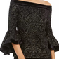 28Th & Park Women's Off-The-Shoulder Glitter Top Black Size X-Large