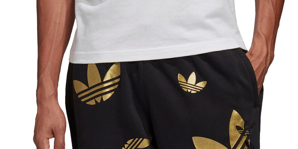 Adidas Men's Originals Metallic Trefoil Fleece Sweatpants Black Size M