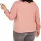 Love Tribe Women's Trendy Plus Blessed Graphic Print Top Pink Size 3X