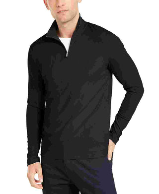 Alfani Men's Knit Ribbed Casual Shirt Black Size Medium