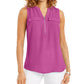 JM Collection Women's Zip Front Utility Top Pink Size Large