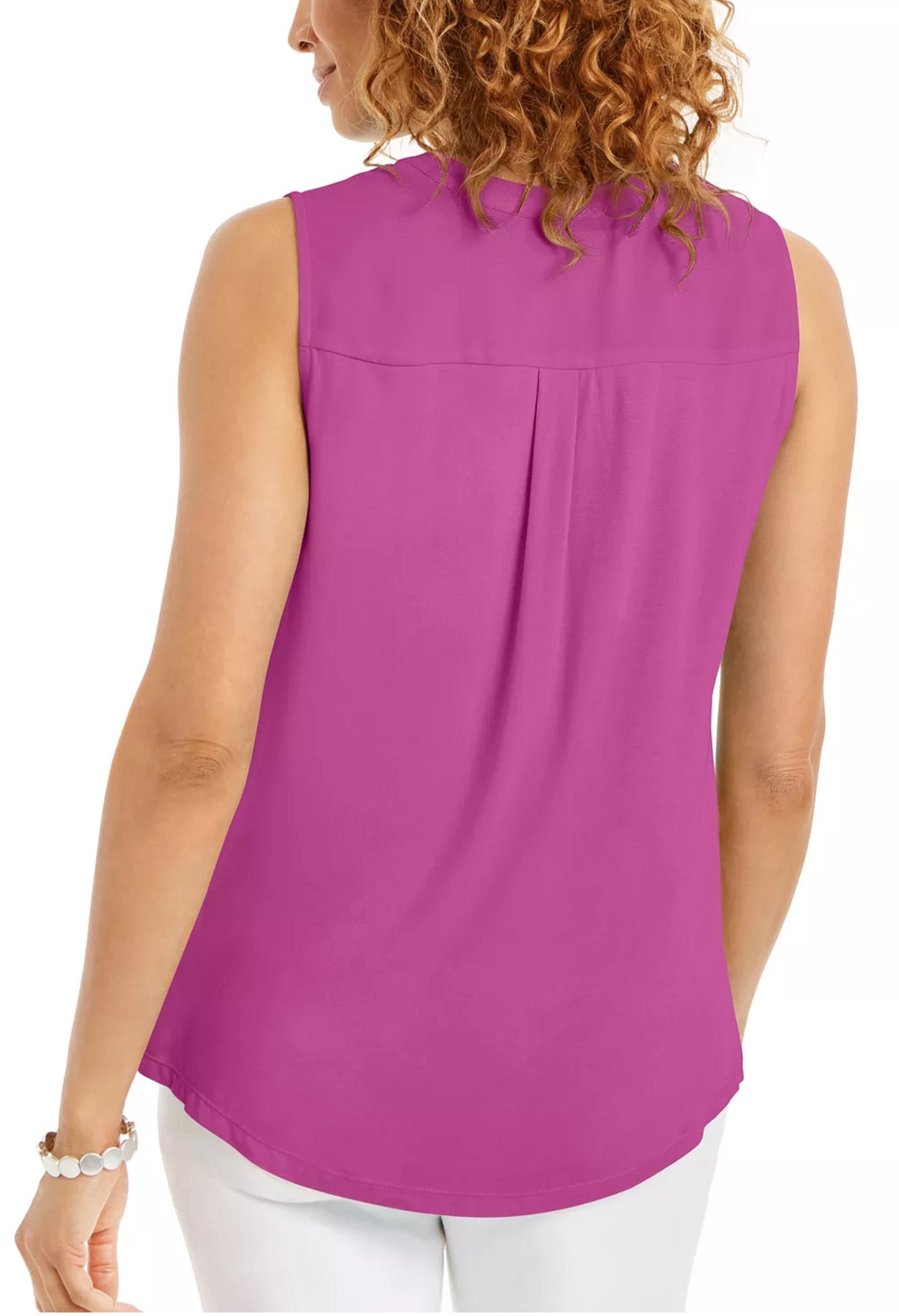 JM Collection Women's Zip Front Utility Top Pink Size Large