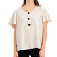 Afani Women's Flutter Sleeve Top Beige Size Small