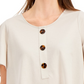 Afani Women's Flutter Sleeve Top Beige Size Small