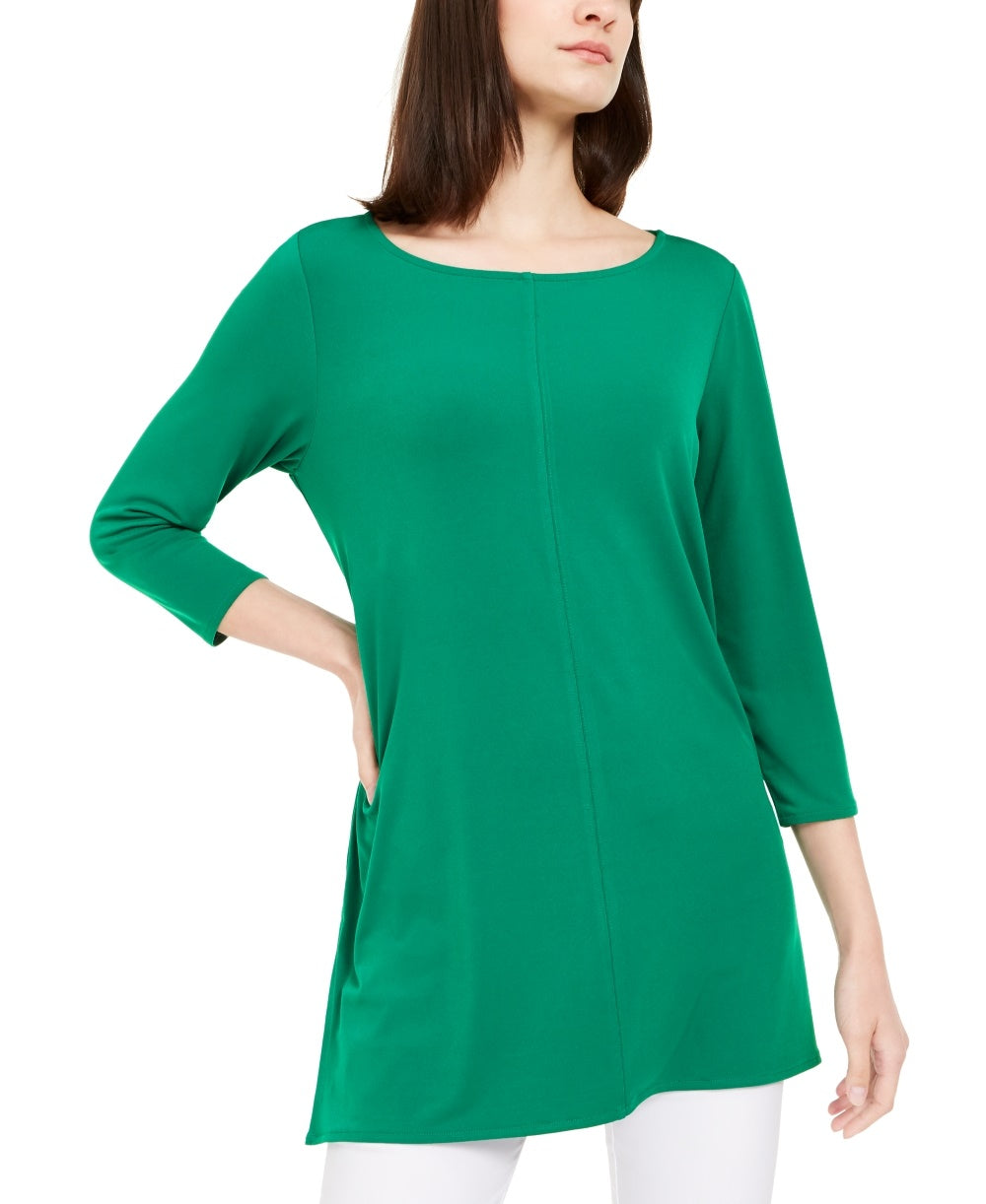 Alfani Women's 3/4-Sleeve Tunic Green Size X-Large