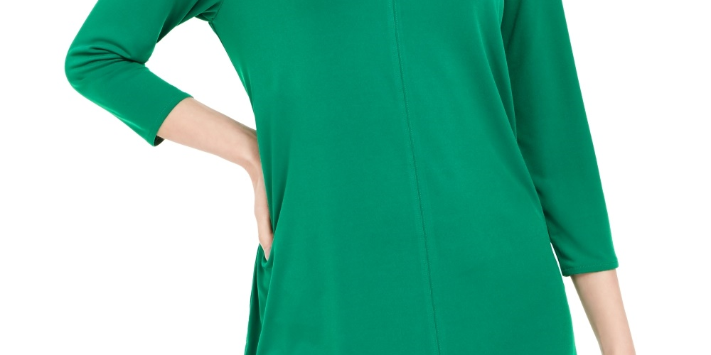 Alfani Women's 3/4-Sleeve Tunic Green Size X-Large