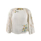Free People Women's Bell-Sleeve Jewel Neck Top White Size X-Large