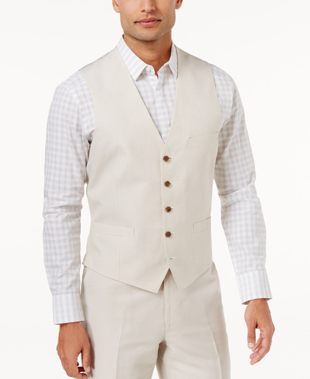 INC International Concepts Men's Nevin Vest Beige Size Medium