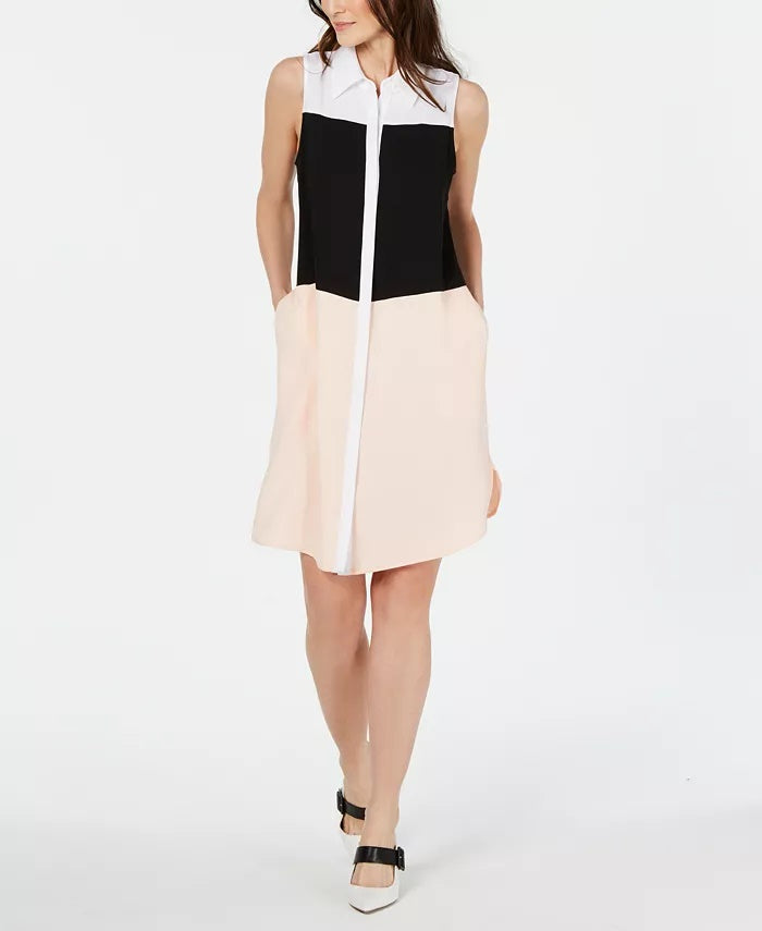 Alfani Women's Petite Tiered Shirtdress Black Size 2 Petite