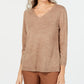 Karen Scott Women's V Neck Sweater Brown Size Large