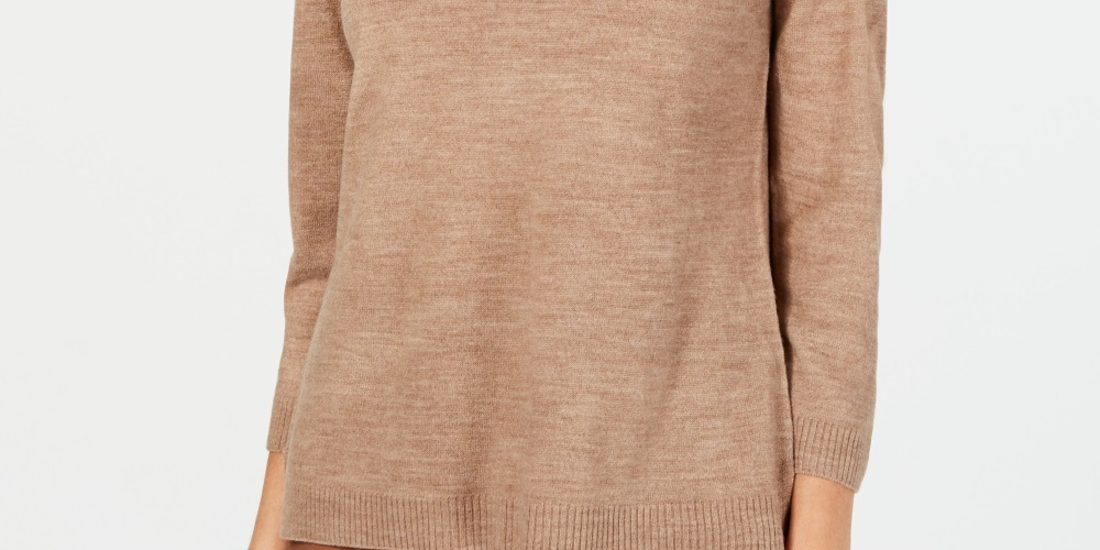 Karen Scott Women's V Neck Sweater Brown Size Large