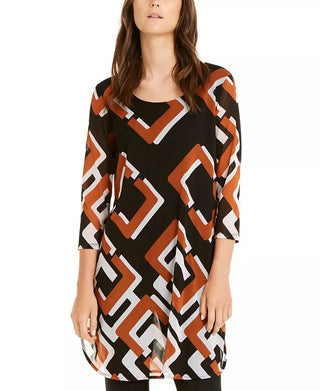 Alfani Women's Printed Sheer Tunic Black Size XX-Large