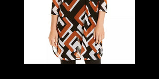 Alfani Women's Printed Sheer Tunic Black Size XX-Large