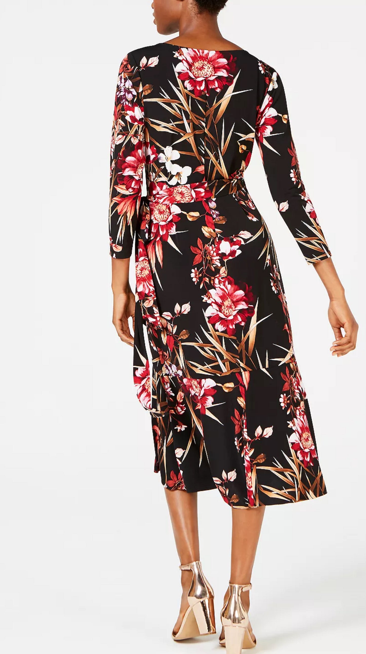 Connected Women's Printed Wrap Dress Purple Size 12