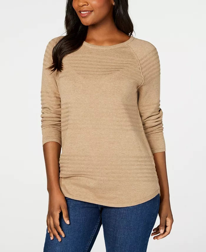 Karen Scott Women's Ribbed Cotton Pullover Sweater Red Size XX-Large