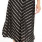 Alfani Women's Sequined Glitter Striped Below the Knee Party Fit Flare Skirt Black Size 2
