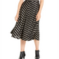 Alfani Women's Sequined Glitter Striped Below the Knee Party Fit Flare Skirt Black Size 2