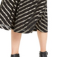 Alfani Women's Sequined Glitter Striped Below the Knee Party Fit Flare Skirt Black Size 2