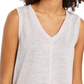 Style & Co V Neck High Low Tank Top Grey Size Small