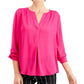 Charter Club Women's Split-Neck Blouse Pink Size X-Large
