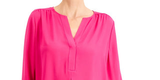 Charter Club Women's Split-Neck Blouse Pink Size X-Large